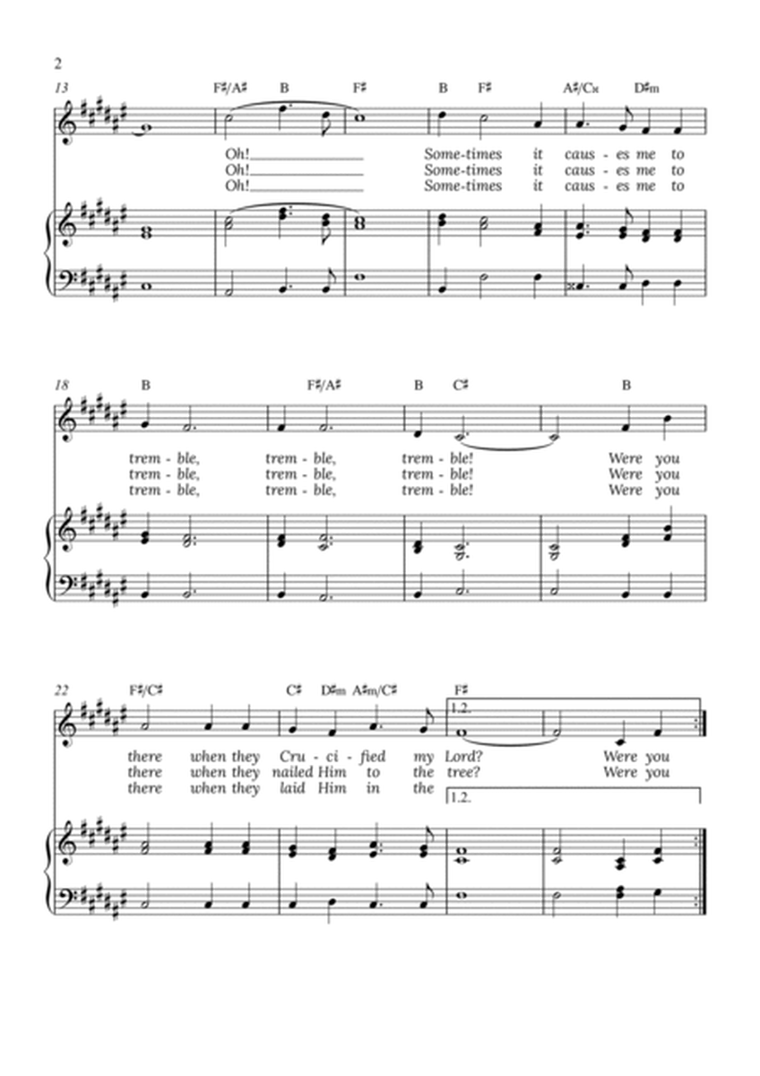 Were You There - for piano and soprano in F# major with chords image number null