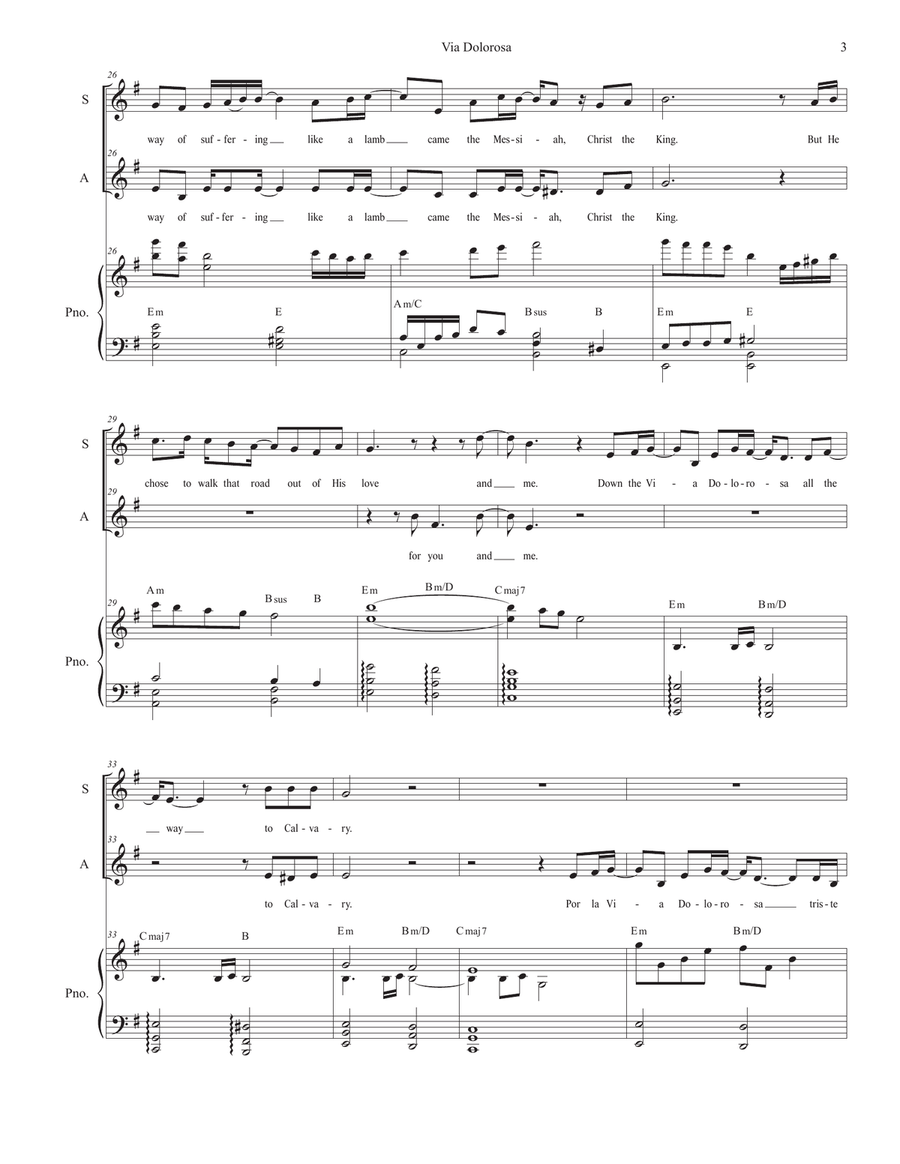 Via Dolorosa Easy Piano scores gallery preview page 3