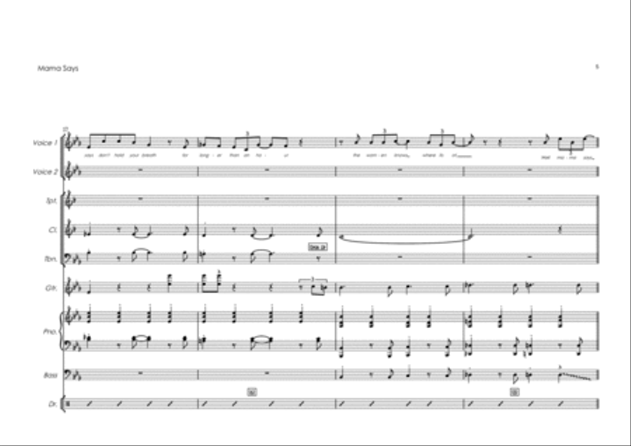 Mama Says Mama Says Jazz Ensemble scores gallery preview page 5