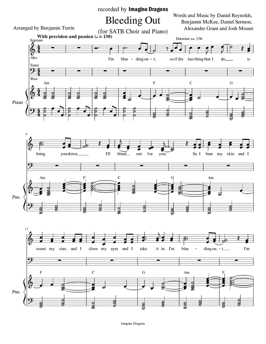 Bleeding Out 4-Part scores gallery preview page 1