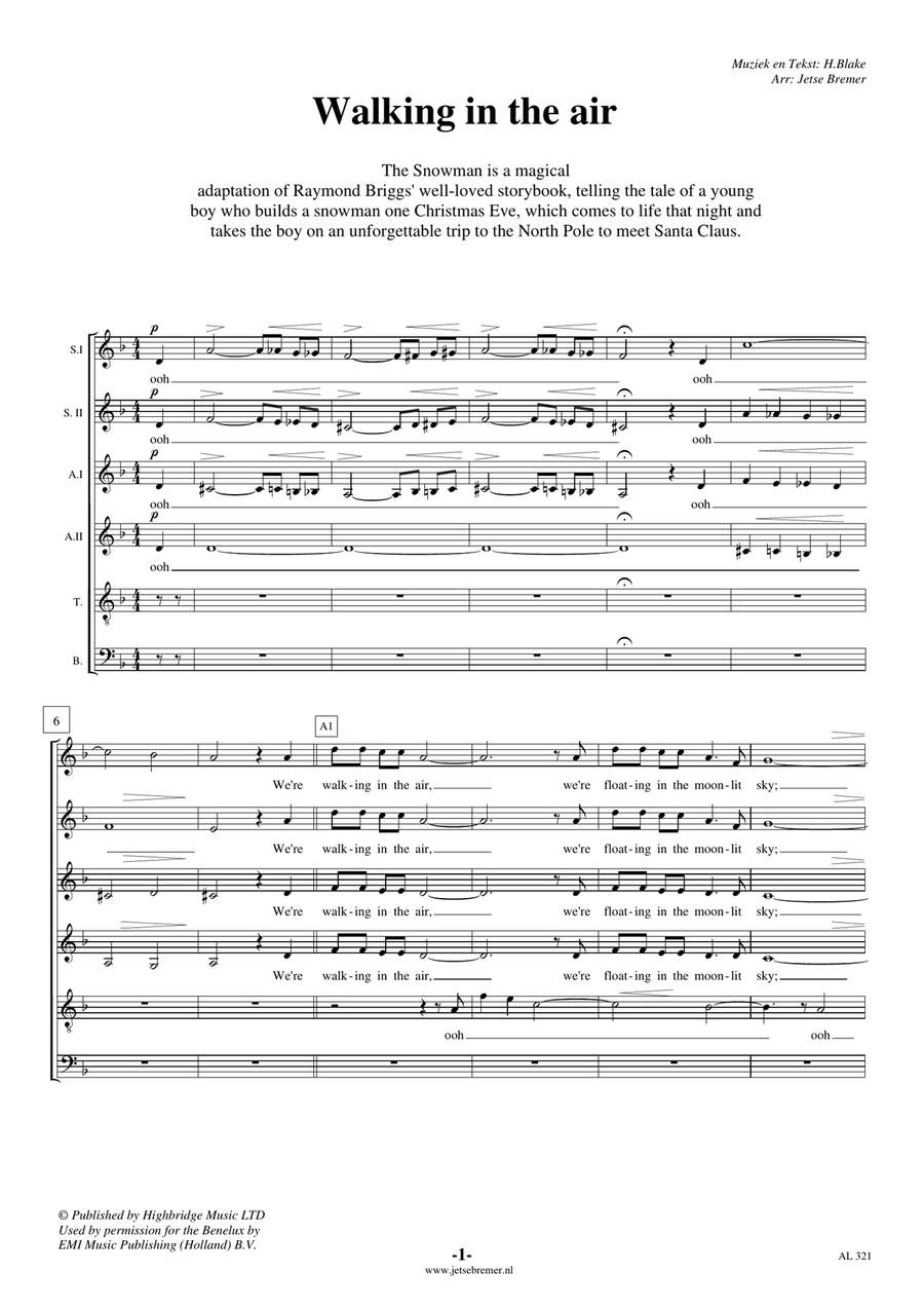 Walking In The Air Choir scores gallery preview page 1