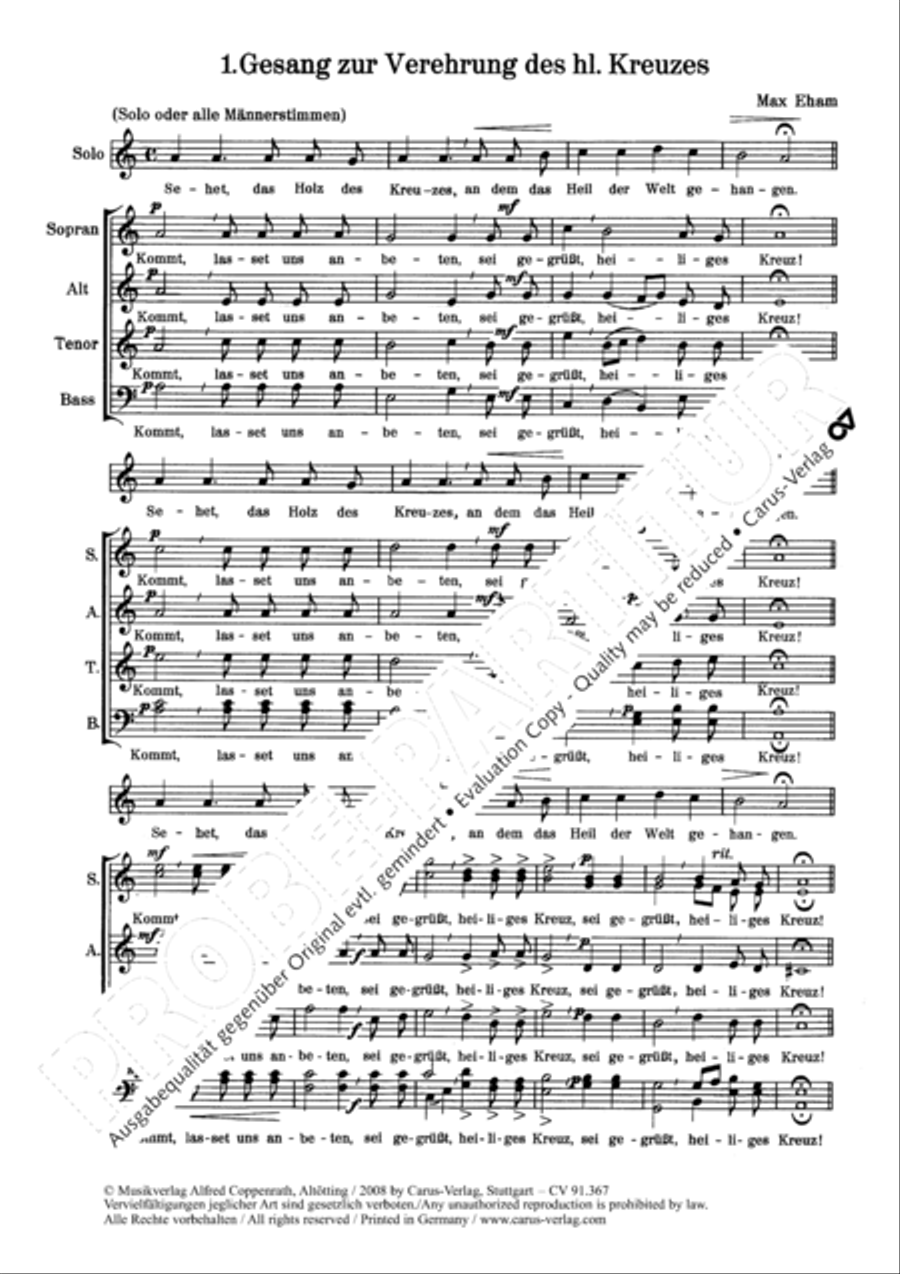 Heilig' Kreuz Gesange Score scores gallery preview page 3