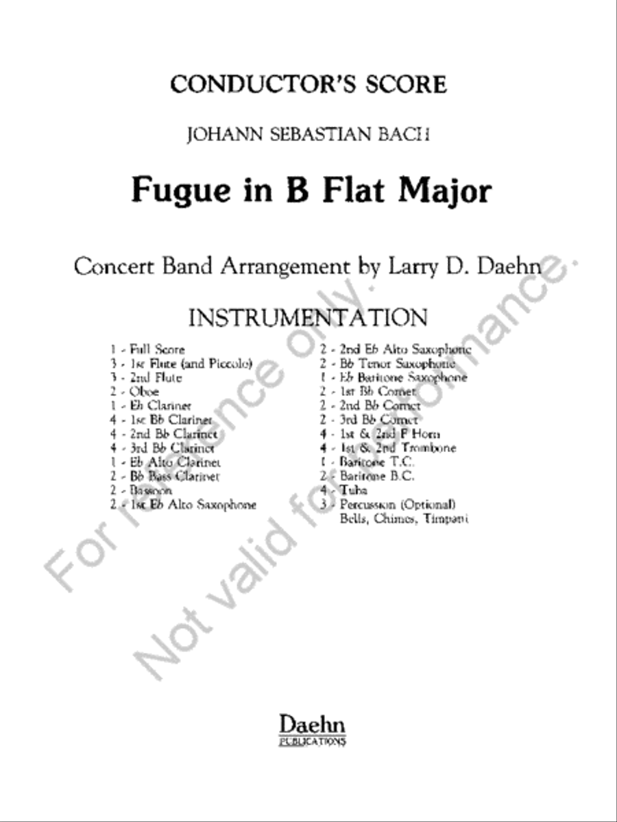 Fugue in B Flat Major Fugue in B Flat Major Concert Band scores gallery preview page 2
