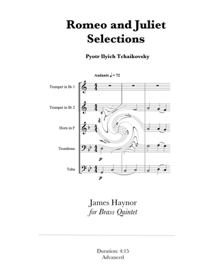 Book cover for Romeo and Juliet - Selections for Brass Quintet