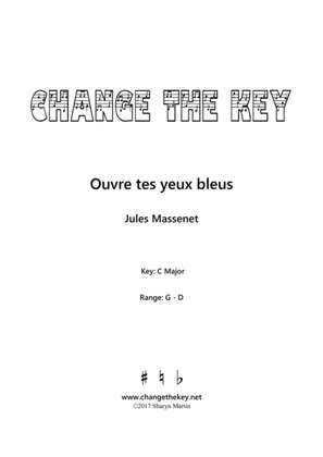 Book cover for Ouvre tes yeux bleus - C Major