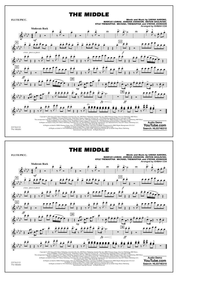 The Middle (arr. Ishbah Cox) - Flute/Piccolo