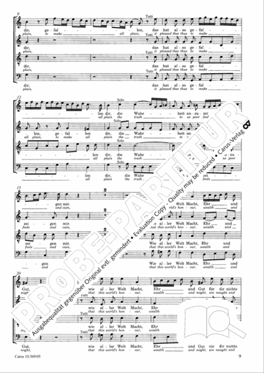 So greatly God esteemed the world (Also hat Gott die Welt geliebt) 4-Part scores gallery preview page 10