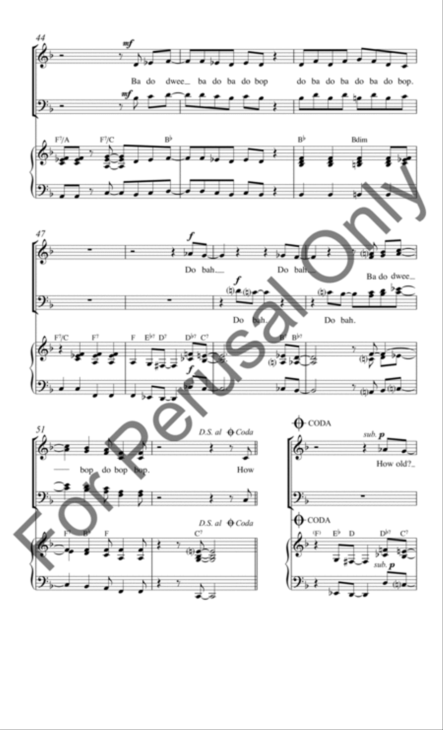 How Old Do Ya' Have To Be To Sing The Blues? 4-Part scores gallery preview page 6
