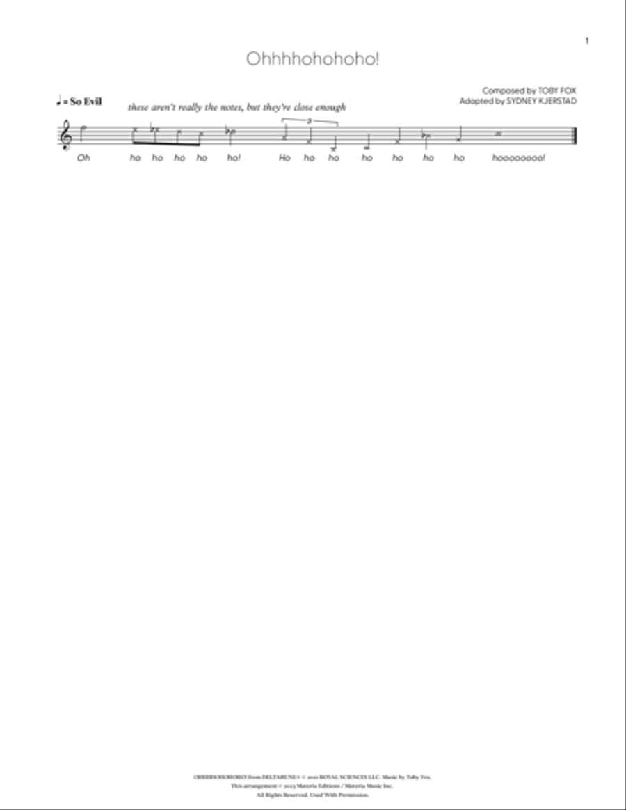 Ohhhhohohoho! (DELTARUNE Chapter 2 - Piano Sheet Music) Easy Piano scores gallery preview page 2