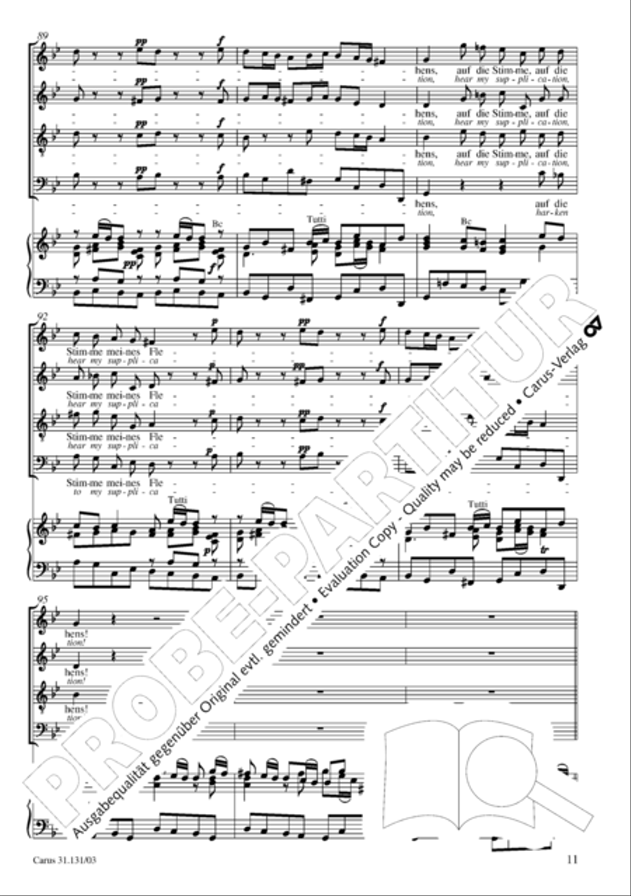 Form the deep, Lord, cried I, Lord, to Thee (Aus der Tiefe rufe ich, Herr, zu dir) 4-Part scores gallery preview page 12