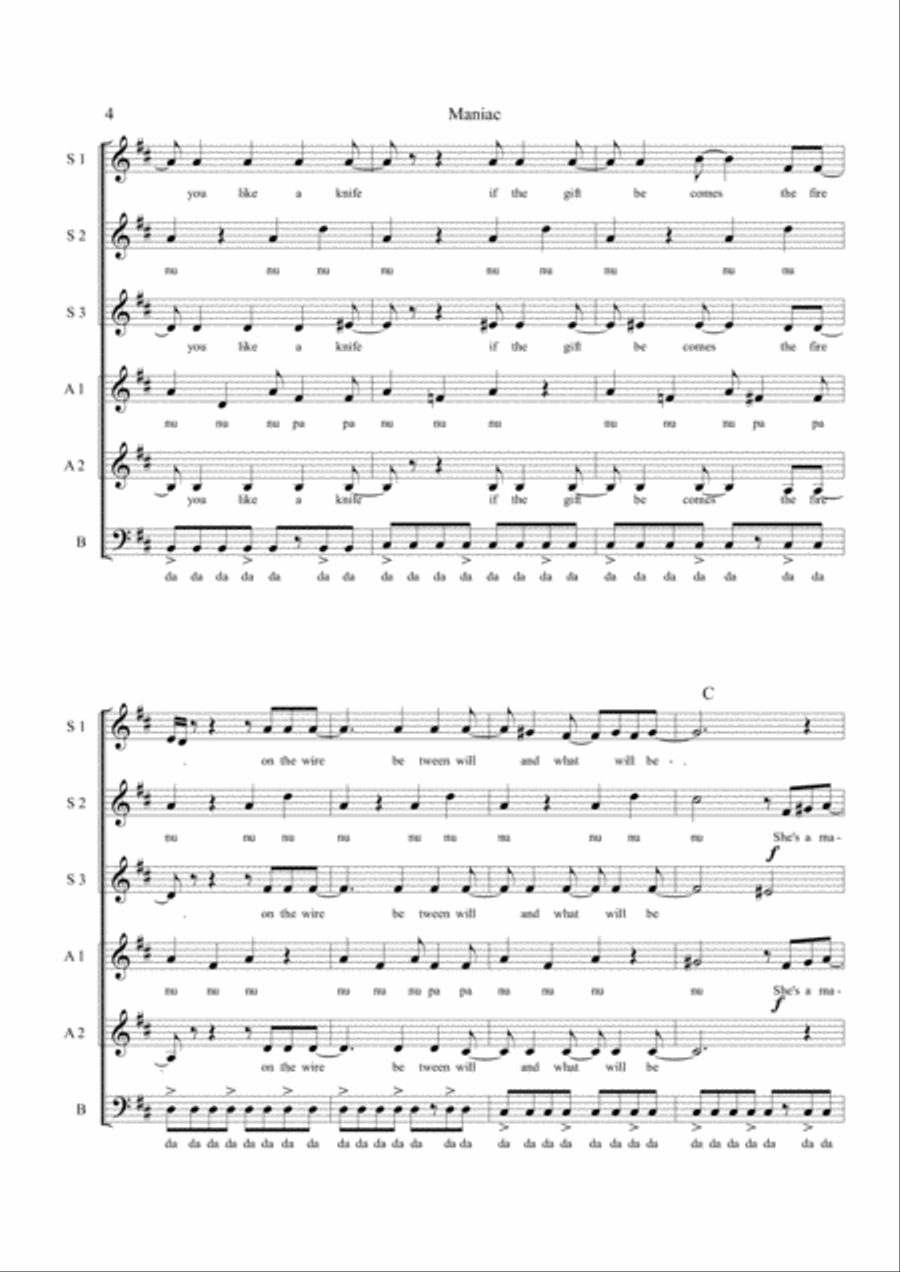 Maniac Choir scores gallery preview page 4
