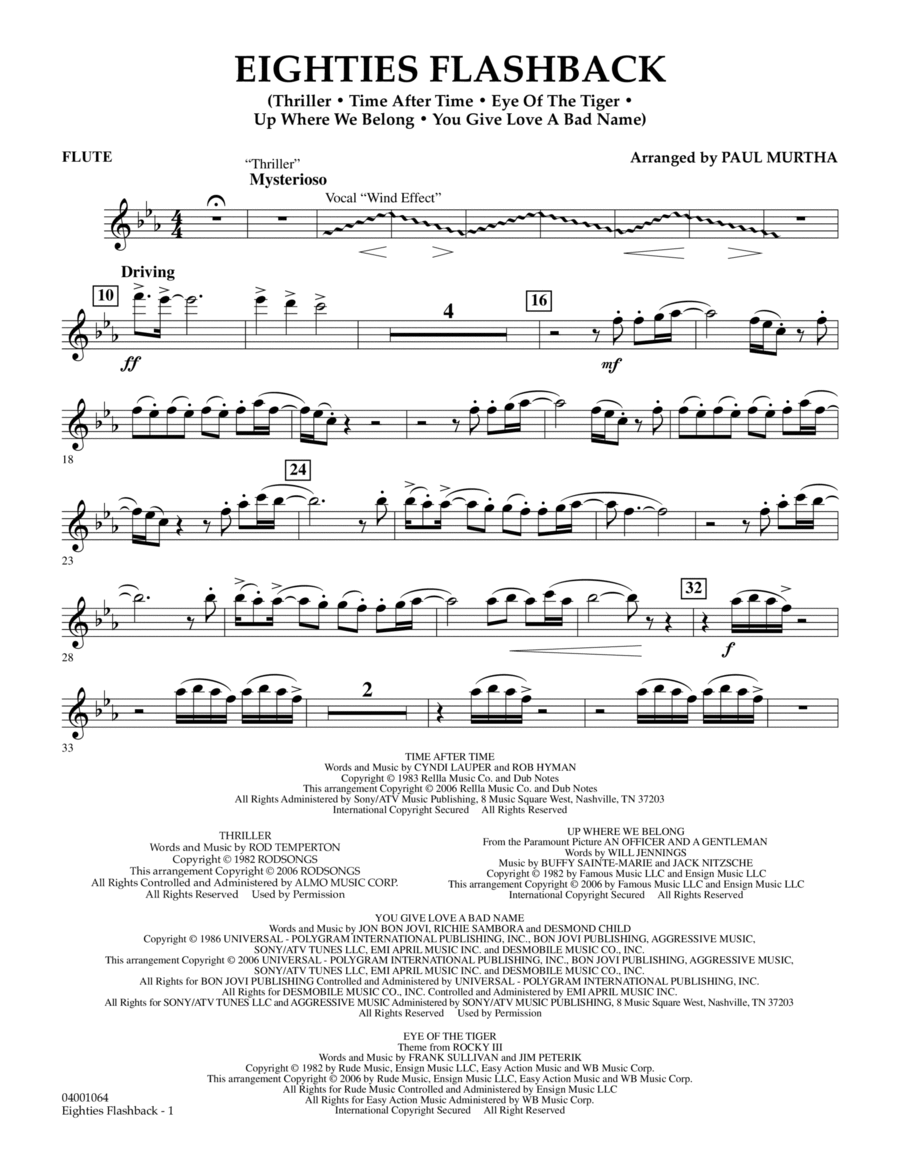 Eighties Flashback - Flute Concert Band scores gallery preview page 1