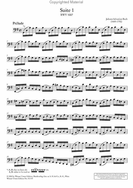 Suites for Violoncello solo, BWV 1007-1012