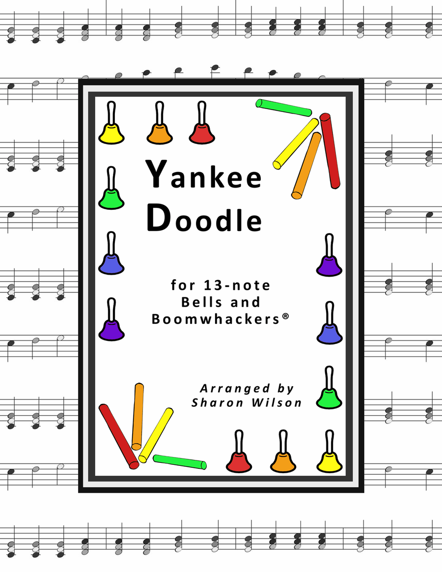 Yankee Doodle (for 13-note Bells and Boomwhackers with Black and White Notes) Handbell Choir scores gallery preview page 1