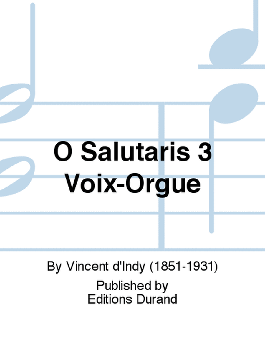O Salutaris 3 Voix-Orgue