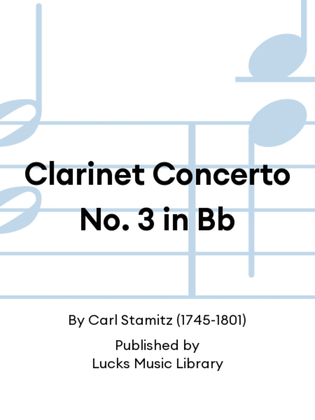 Book cover for Clarinet Concerto No. 3 in Bb