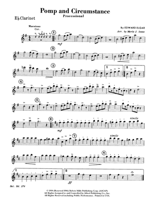 Pomp and Circumstance, Op. 39, No. 1 (Processional): E-flat Soprano Clarinet