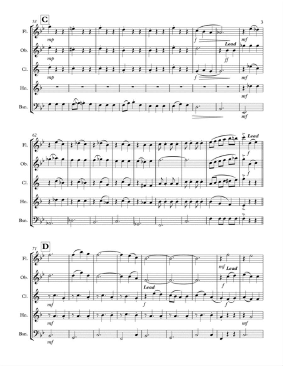 The Most Wonderful Time Of The Year Woodwind Quintet scores gallery preview page 4
