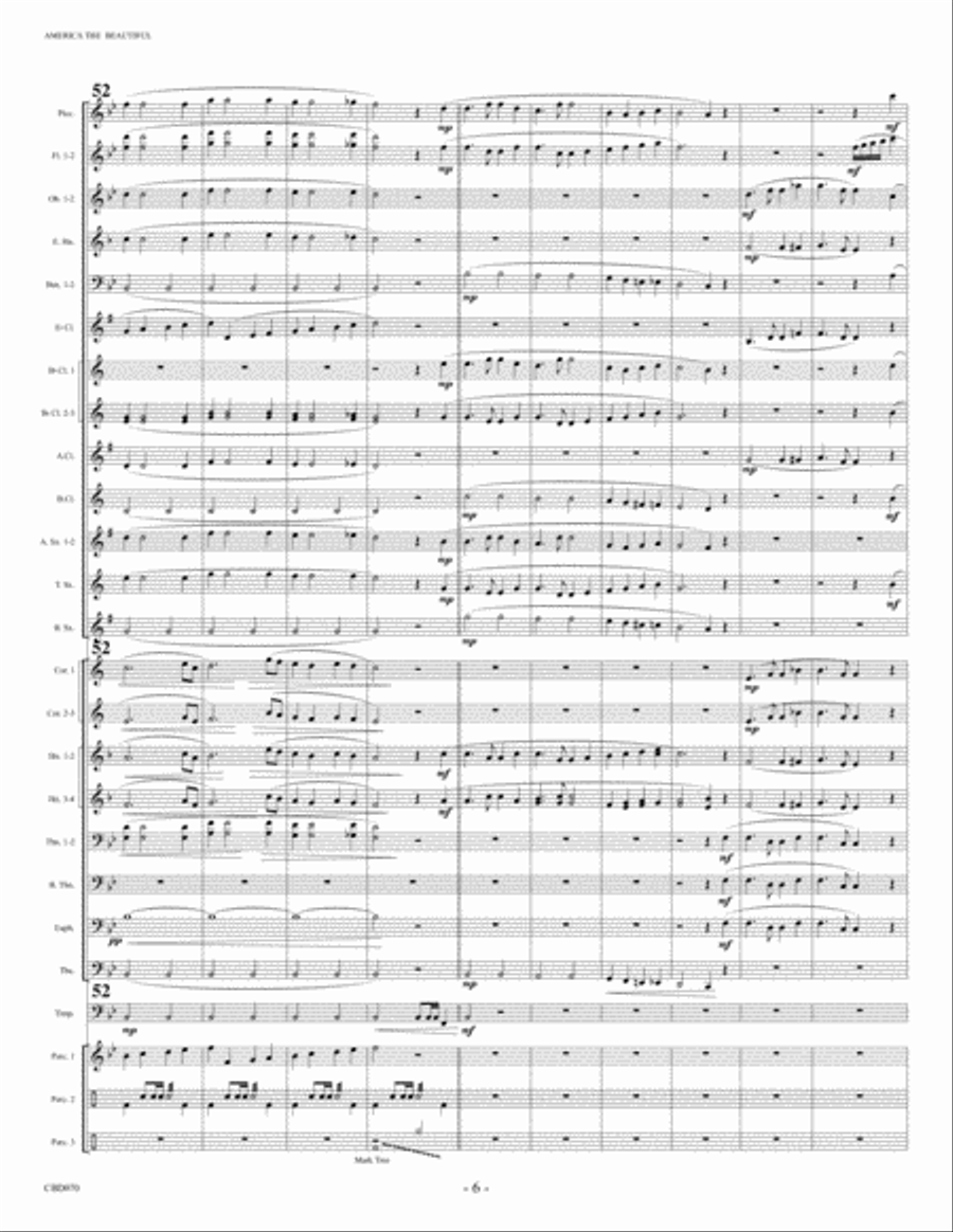 AMERICA THE BEAUTIFUL arranged for CONCERT BAND grade 3 Concert Band scores gallery preview page 6