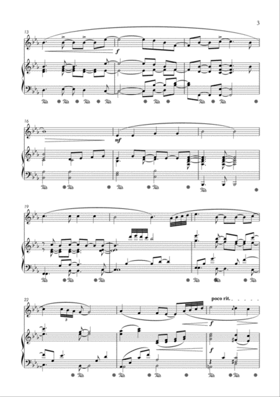 HOLY, HOLY, HOLY! LORD GOD ALMIGHTY (For Soprano Saxophone and Piano) Woodwind Duet scores gallery preview page 3