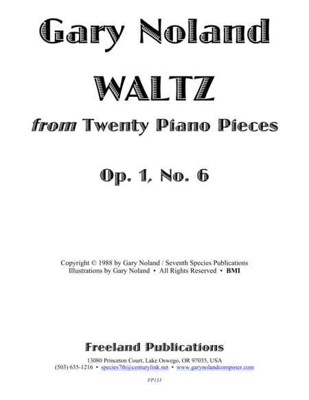 "Waltz" for piano Op. 1, No. 6