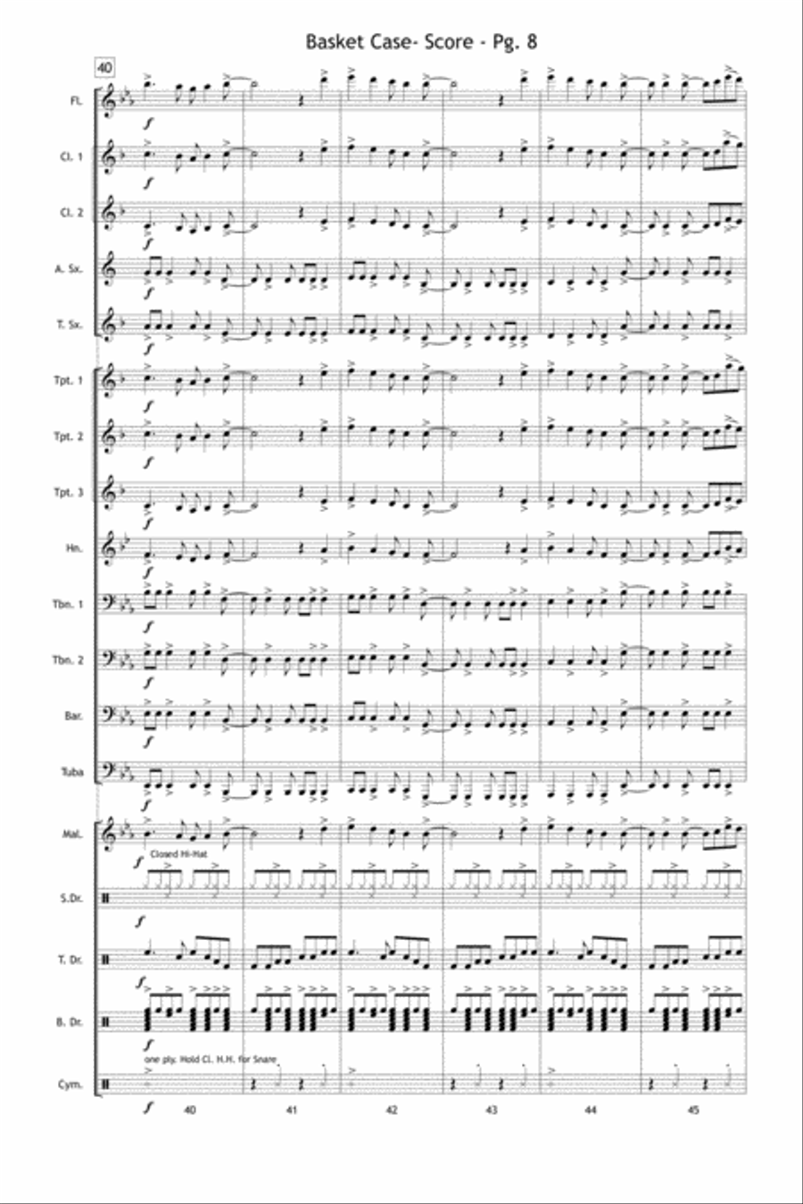 Basket Case Marching Band scores gallery preview page 9