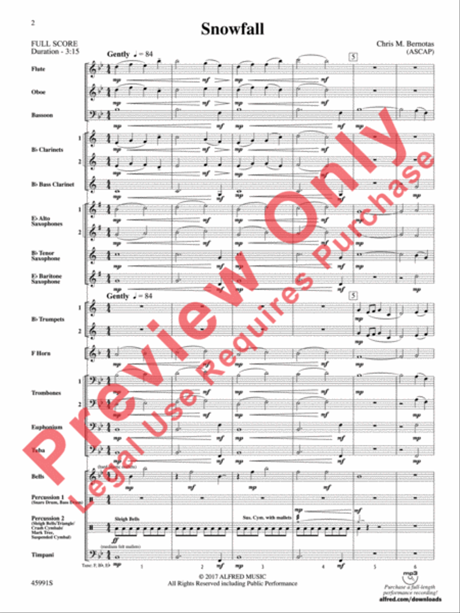 Snowfall Concert Band scores gallery preview page 3