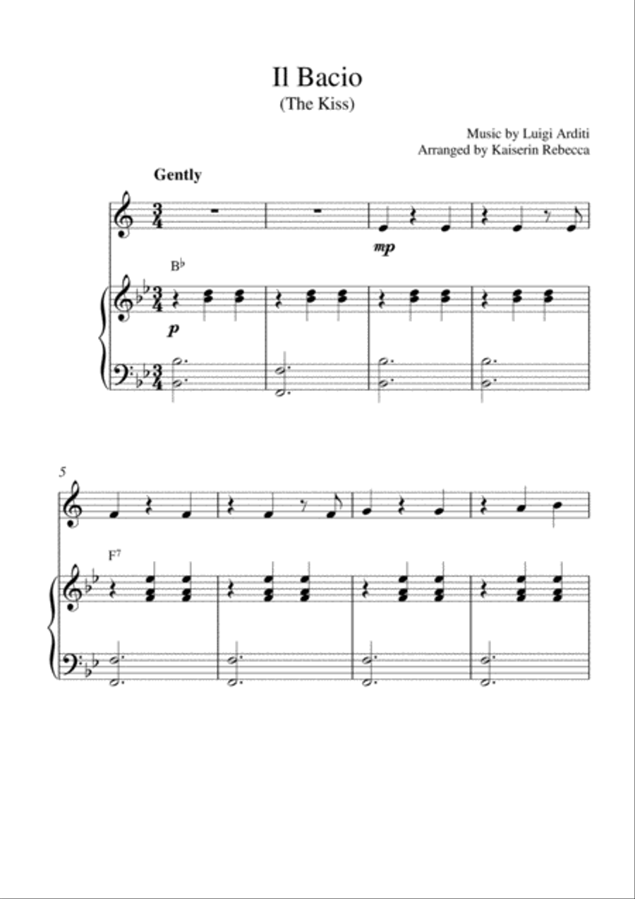 Il Bacio (The Kiss) Il Bacio (The Kiss) Trumpet Solo scores gallery preview page 1