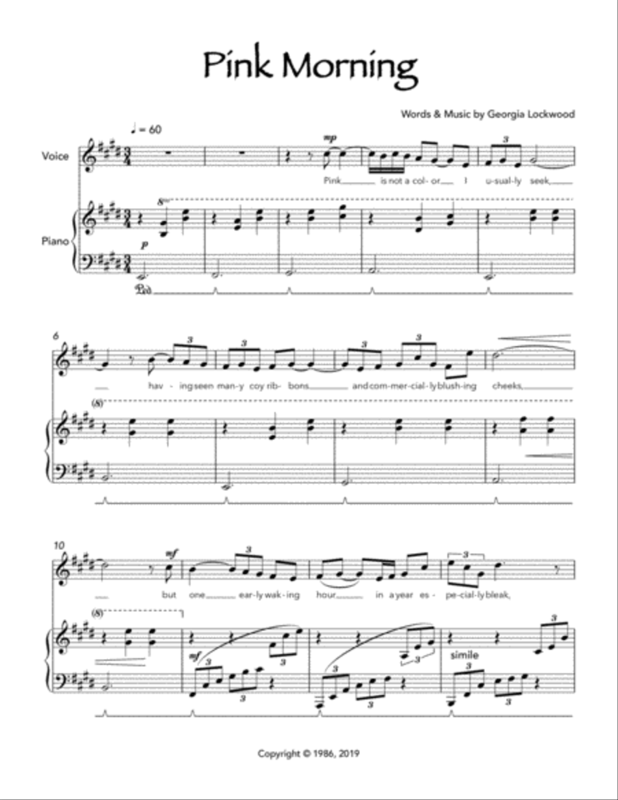 Pink Morning High Voice scores gallery preview page 3