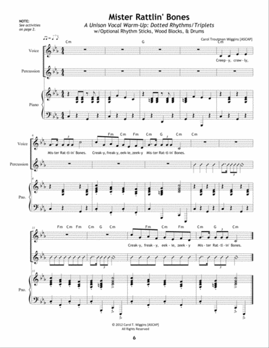 Fright NIght Fun! (13 Unison Not-Too-Scary Songs) Unison Choir scores gallery preview page 6