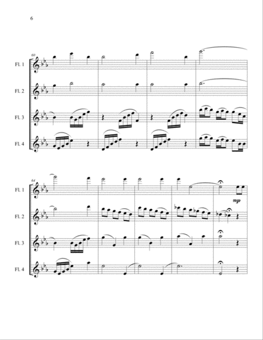 His Eye Is On The Sparrow (Quartet) Woodwind Quartet scores gallery preview page 6