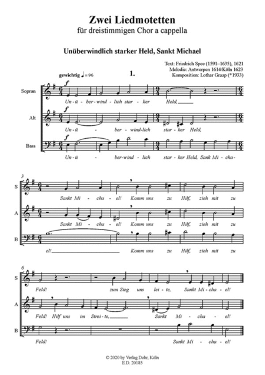 Zwei Liedmotetten für dreistimmigen gemischten Chor a cappella 3-Part scores gallery preview page 2