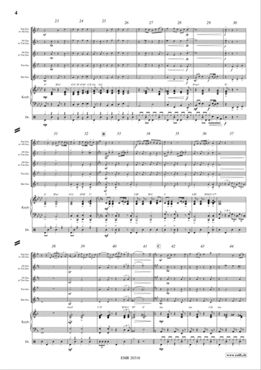 Pop Folk Suite Pop Folk Suite Saxophone Quintet scores gallery preview page 4