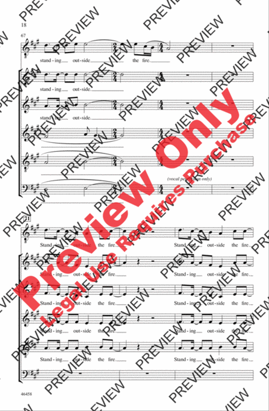 Standing Outside the Fire 4-Part scores gallery preview page 18