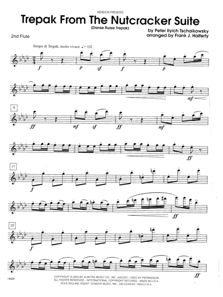 Trepak From The Nutcracker Suite (Danse Russe Trepak) - Flute 2