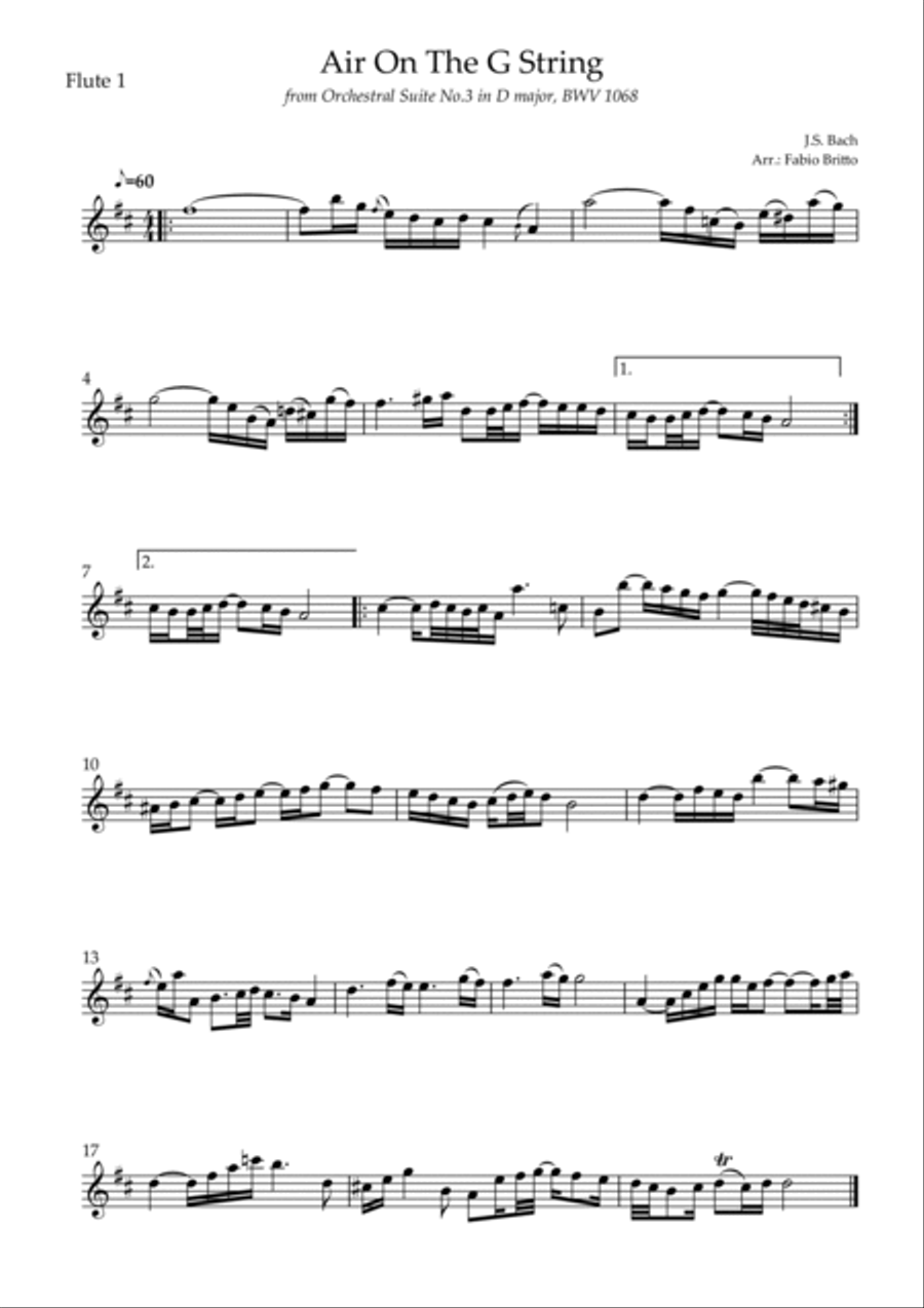 Air On The G String (J.S. Bach) for Woodwind Trio Woodwind Trio scores gallery preview page 3
