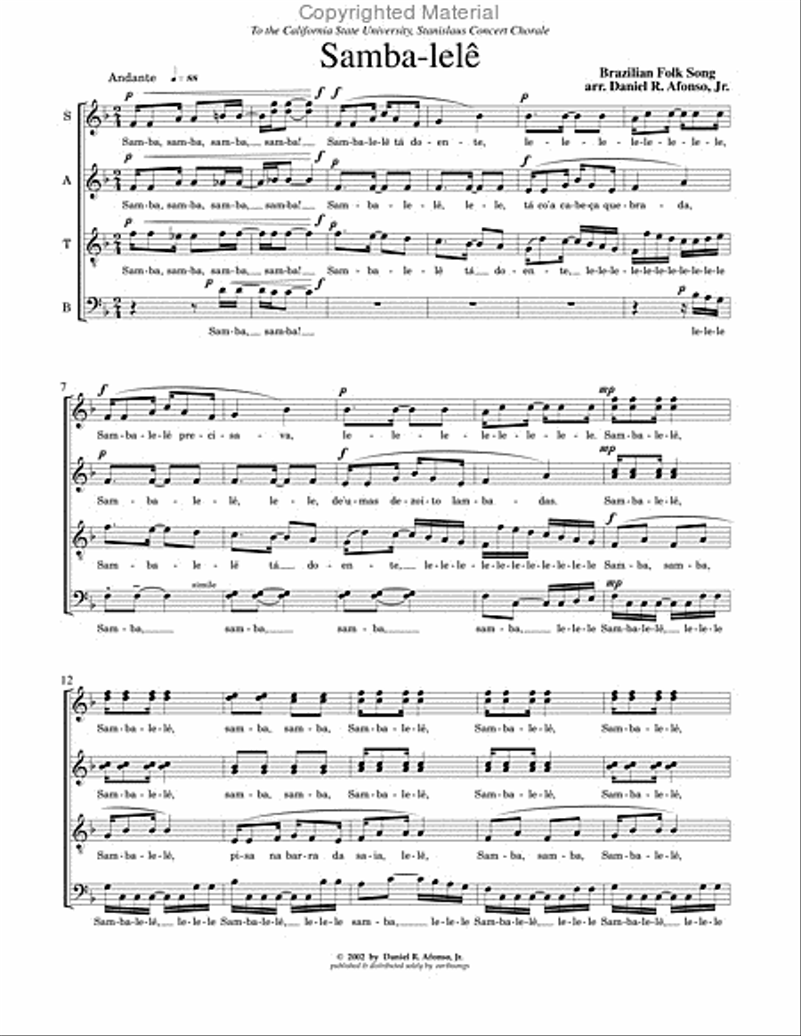 <br>Sheet music extract