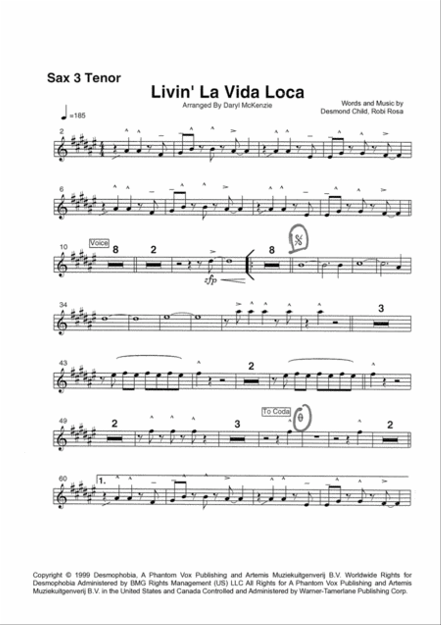 Livin' La Vida Loca Jazz Ensemble scores gallery preview page 5