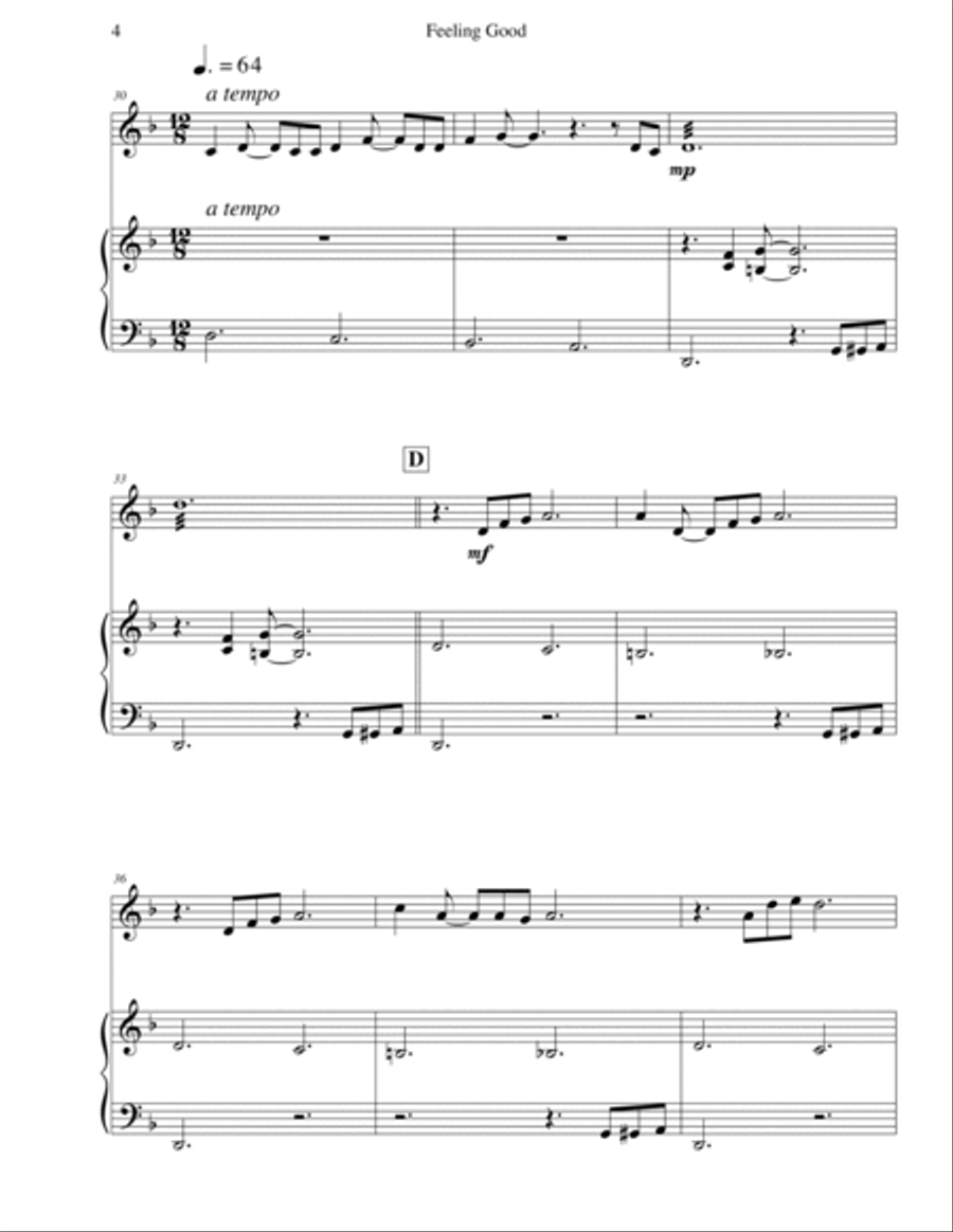 Feeling Good Vibraphone scores gallery preview page 4