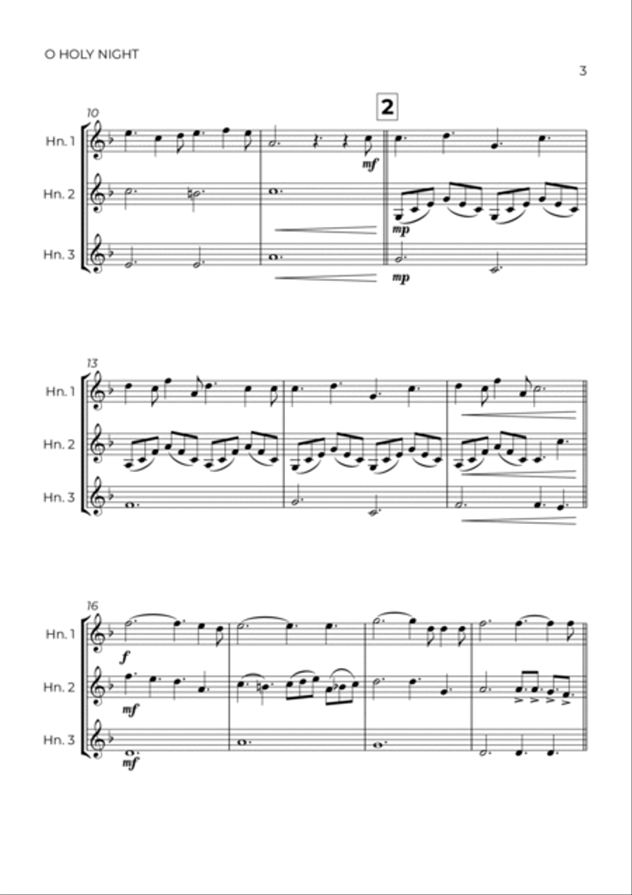 O Holy Night Brass Ensemble scores gallery preview page 3