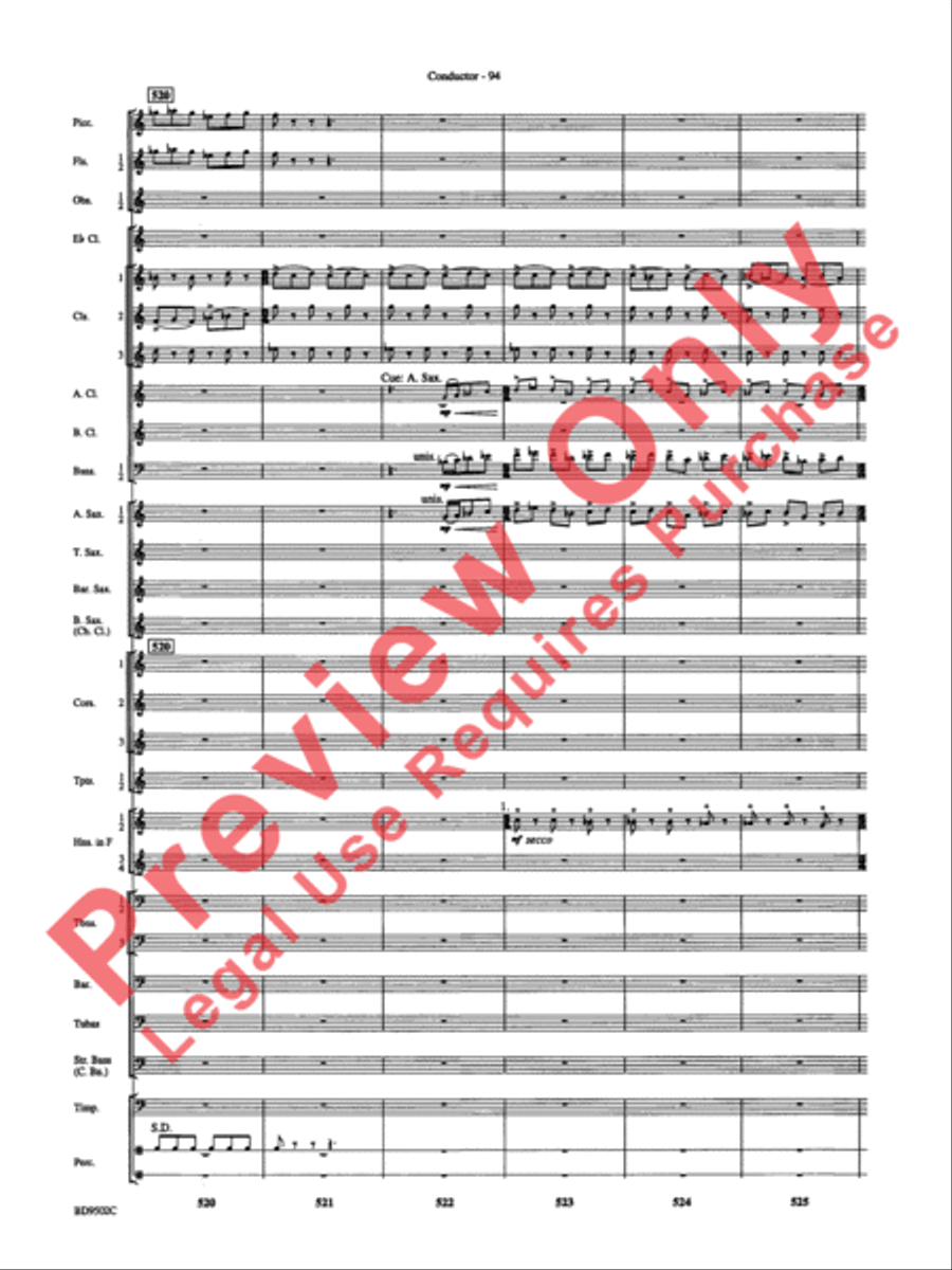 Symphony No. 3 for Band Concert Band scores gallery preview page 97
