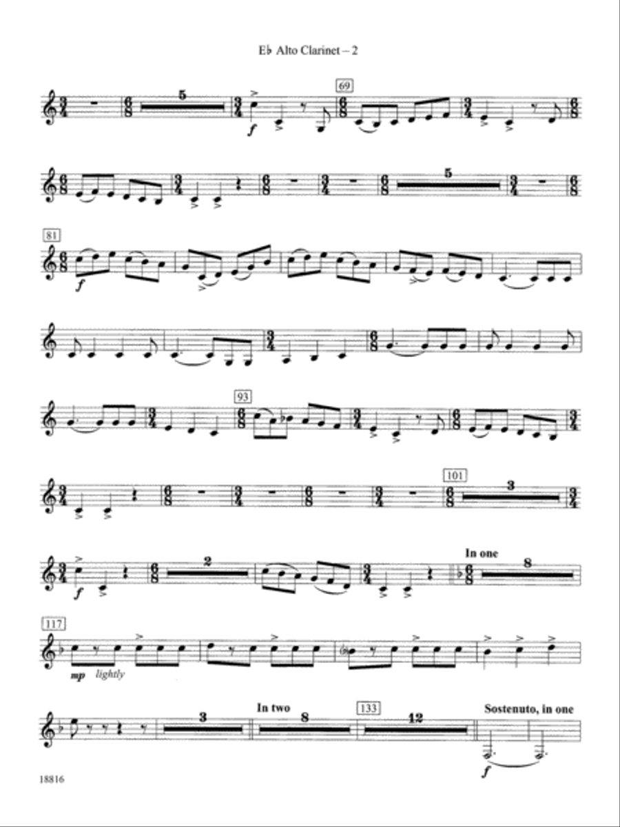 Canarios Fantasia: E-flat Alto Clarinet Concert Band scores gallery preview page 2