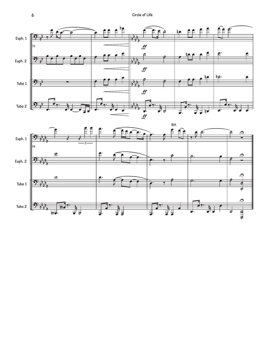 Circle Of Life Circle Of Life Brass Quartet scores gallery preview page 6