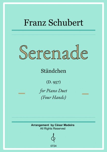 Serenade (D.975) by Schubert - Piano Four Hands (Full Score and Parts) image number null