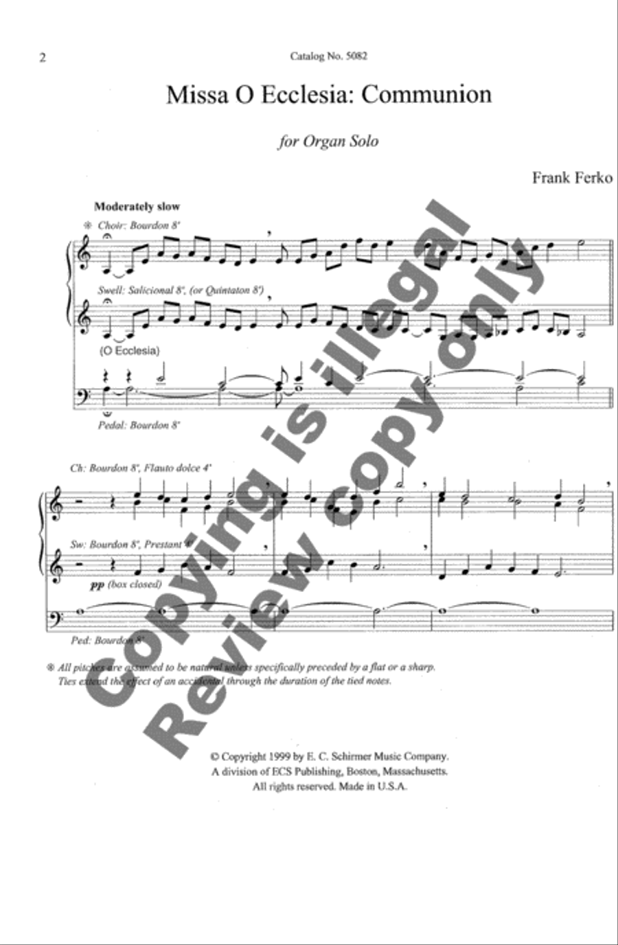 Missa O Ecclesia: Communion Organ scores gallery preview page 4