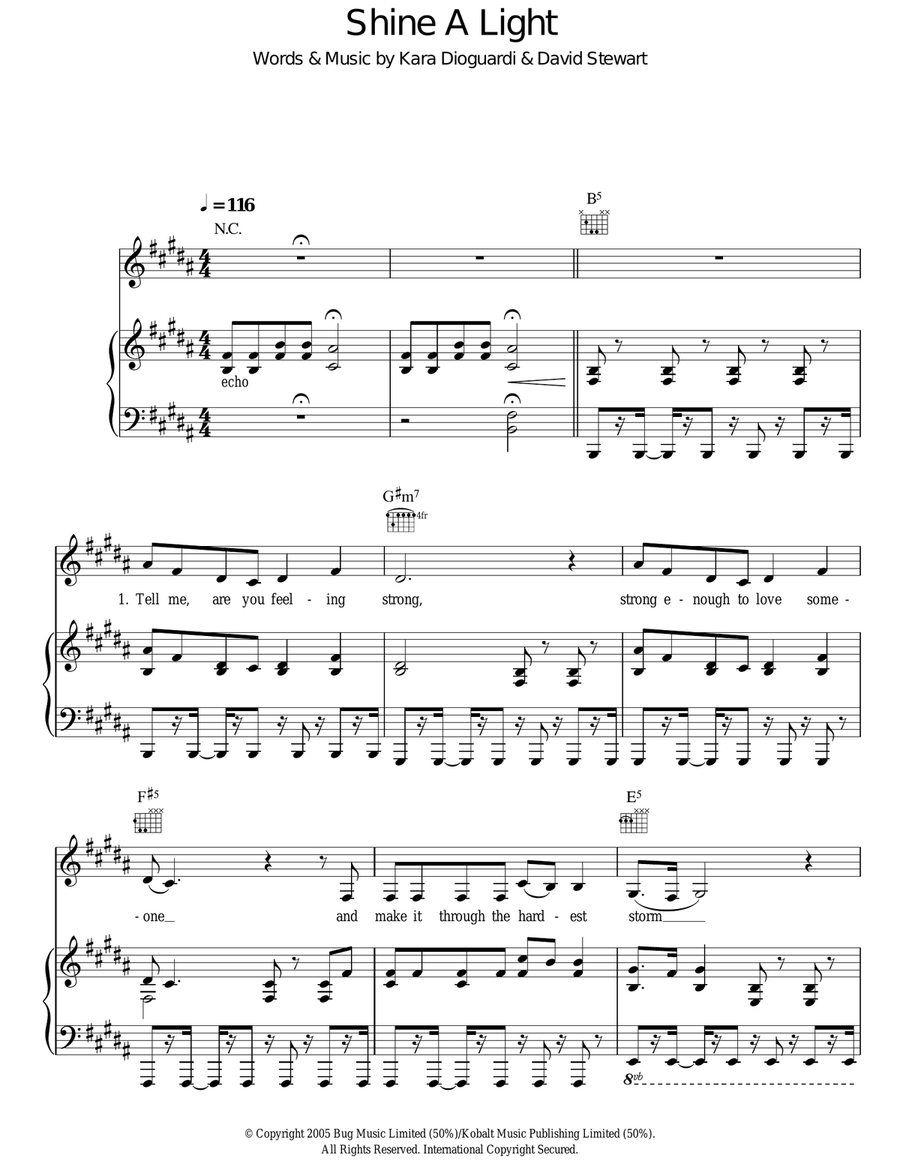 Shine A Light Shine A Light Acoustic Guitar scores gallery preview page 1