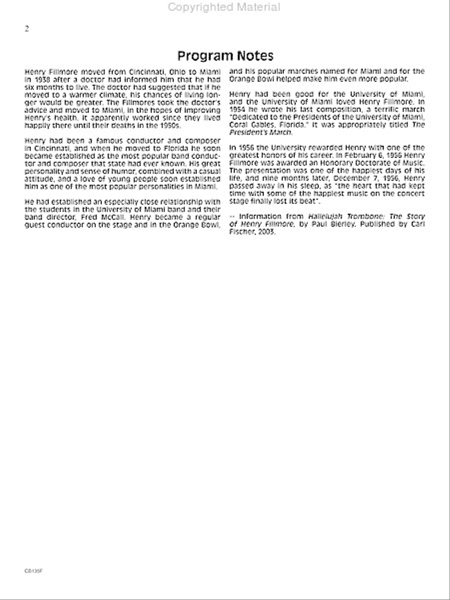 The President's March Concert Band scores gallery preview page 3