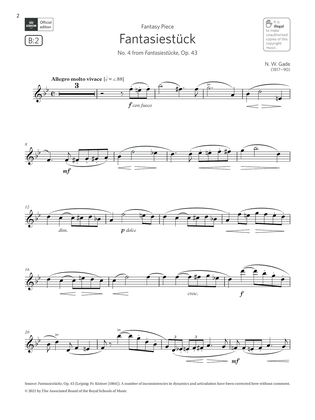 Fantasiestück (No. 4 from Fantasiestücke) (Grade 6 List B2 ABRSM Clarinet syllabus from 2022)