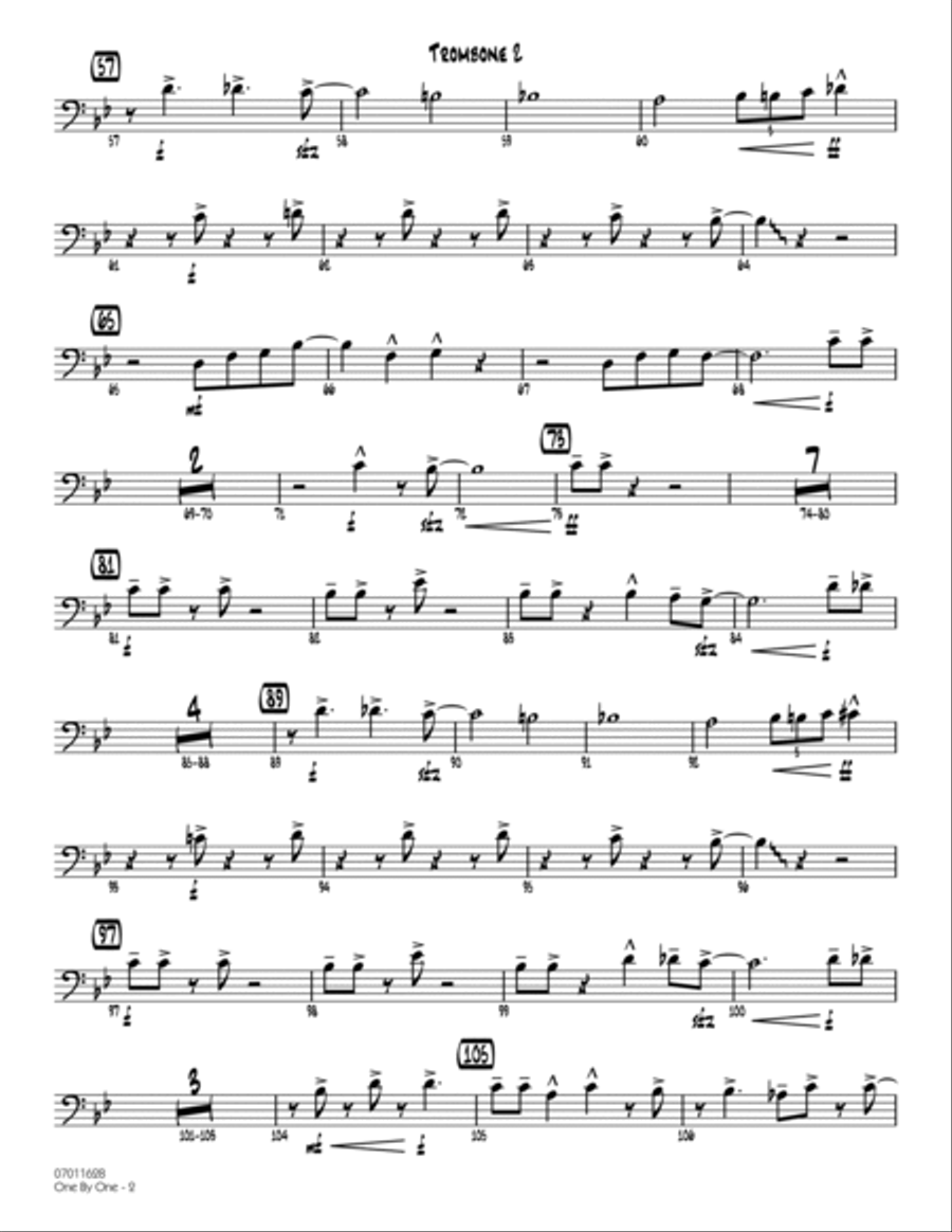 One by One - Trombone 2 Trombone scores gallery preview page 2