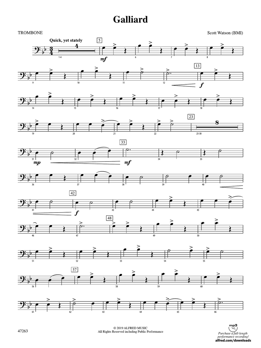 Galliard: 1st Trombone